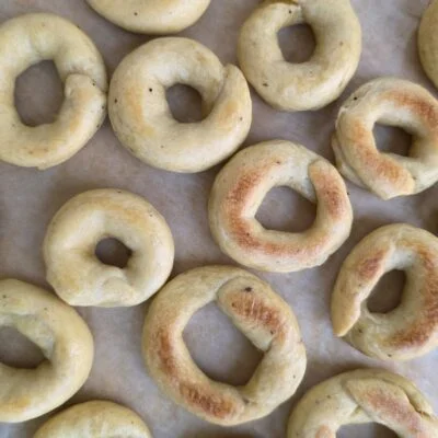 taralli on baking sheet