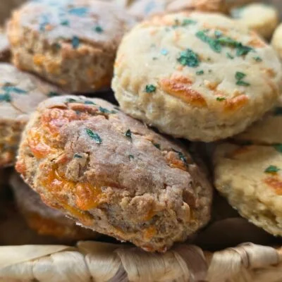Two types of wheat cheddar bay biscuits