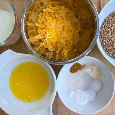 Ingredients for red wheat cheddar bay biscuits