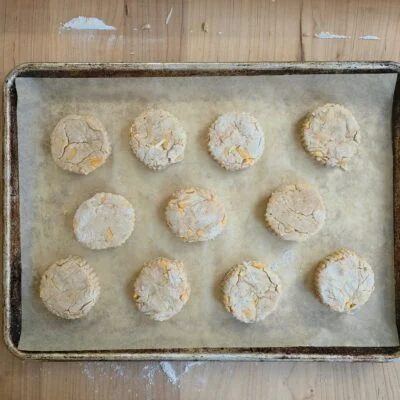 Red wheat cheddar bay biscuits ready to bake