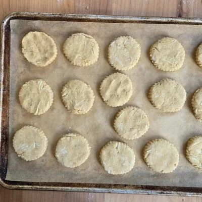 Khorasan cheddar bay biscuits before baking