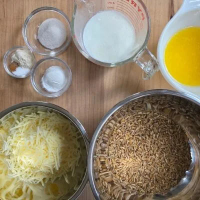 Ingredients for khorasan cheddar bay biscuits